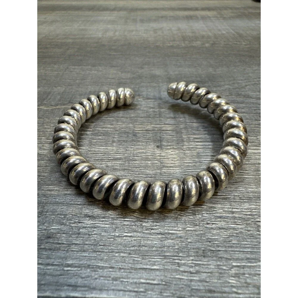 Amazing Vtg Artistic Sleek Sterling Silver Thick Twist 44.3 Gram Taxco Bracelet